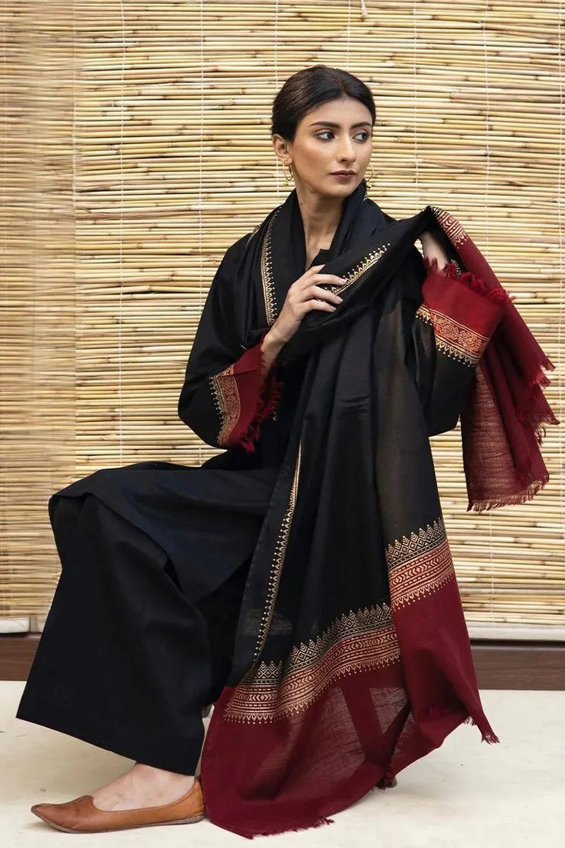 ZARPASH - 3PC DHANAK EMBROIDERED FL-W160