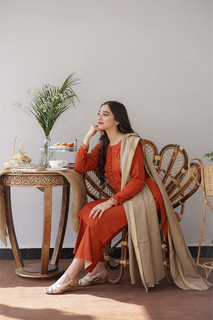AISLING - 3PC DHANAK EMBROIDERED FL-W165