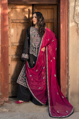 ZARPOSH - 3PC DHANAK EMBROIDERED FL-W210