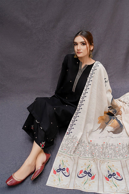 URGE - 3PC DHANAK EMBROIDERED FL-W141