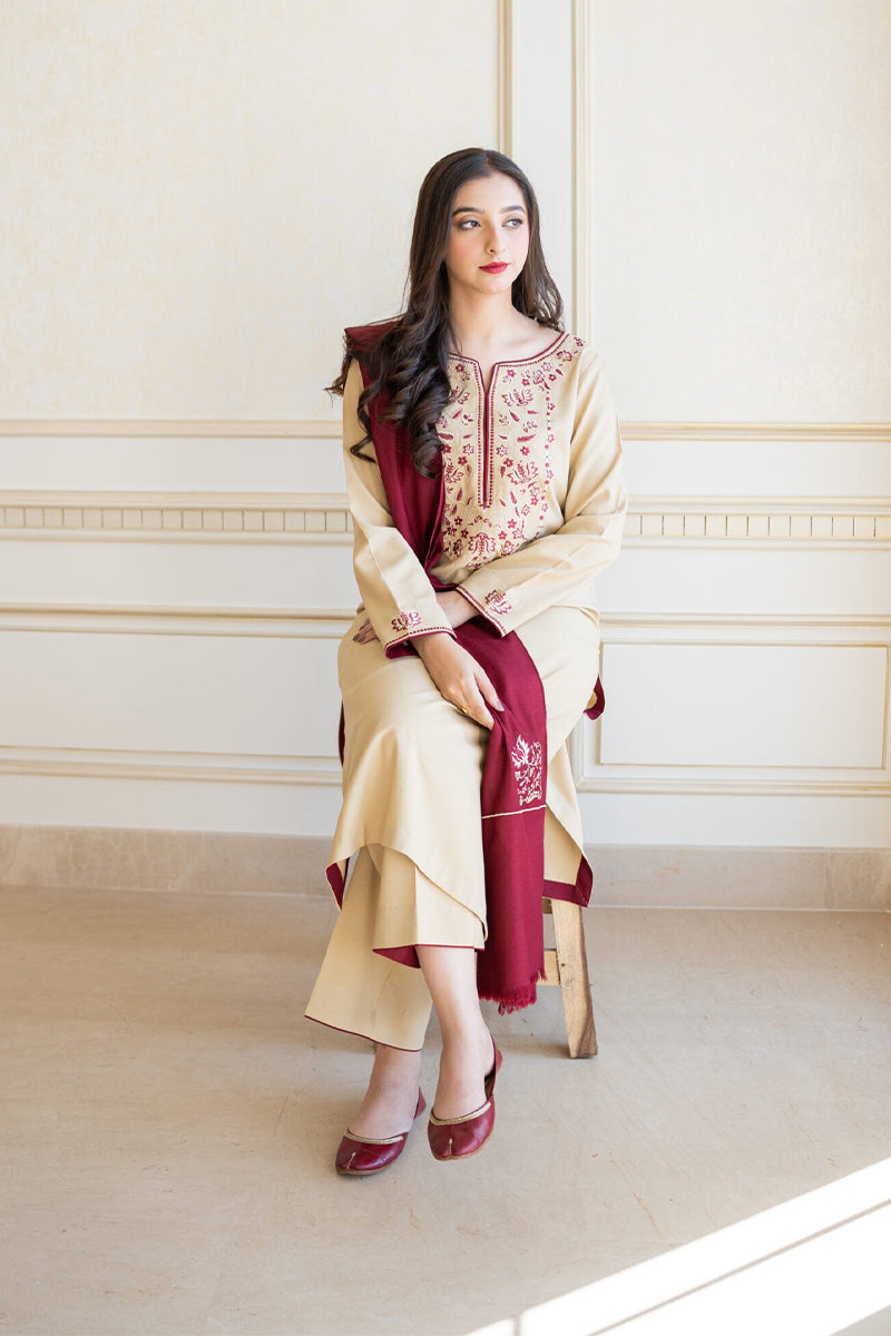 AISLING - 3PC DHANAK EMBROIDERED FL-W72
