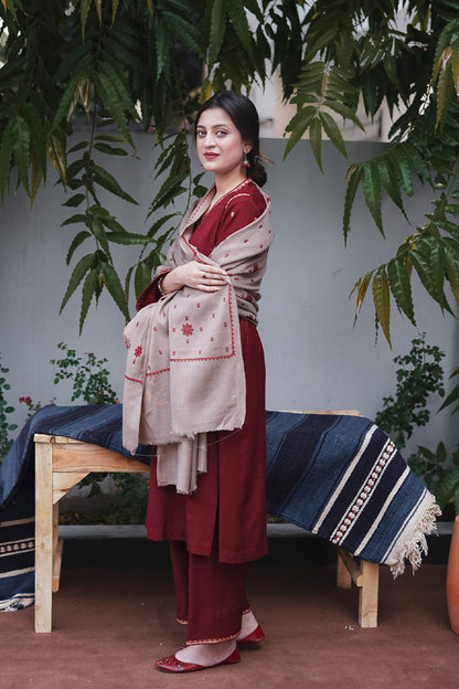 AISLING - 3PC DHANAK EMBROIDERED FL-W69