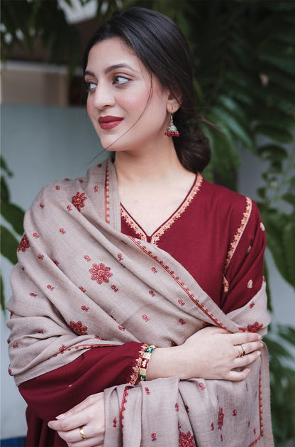AISLING - 3PC DHANAK EMBROIDERED FL-W69