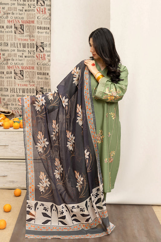 URGE - 3PC DHANAK EMBROIDERED FL-W114