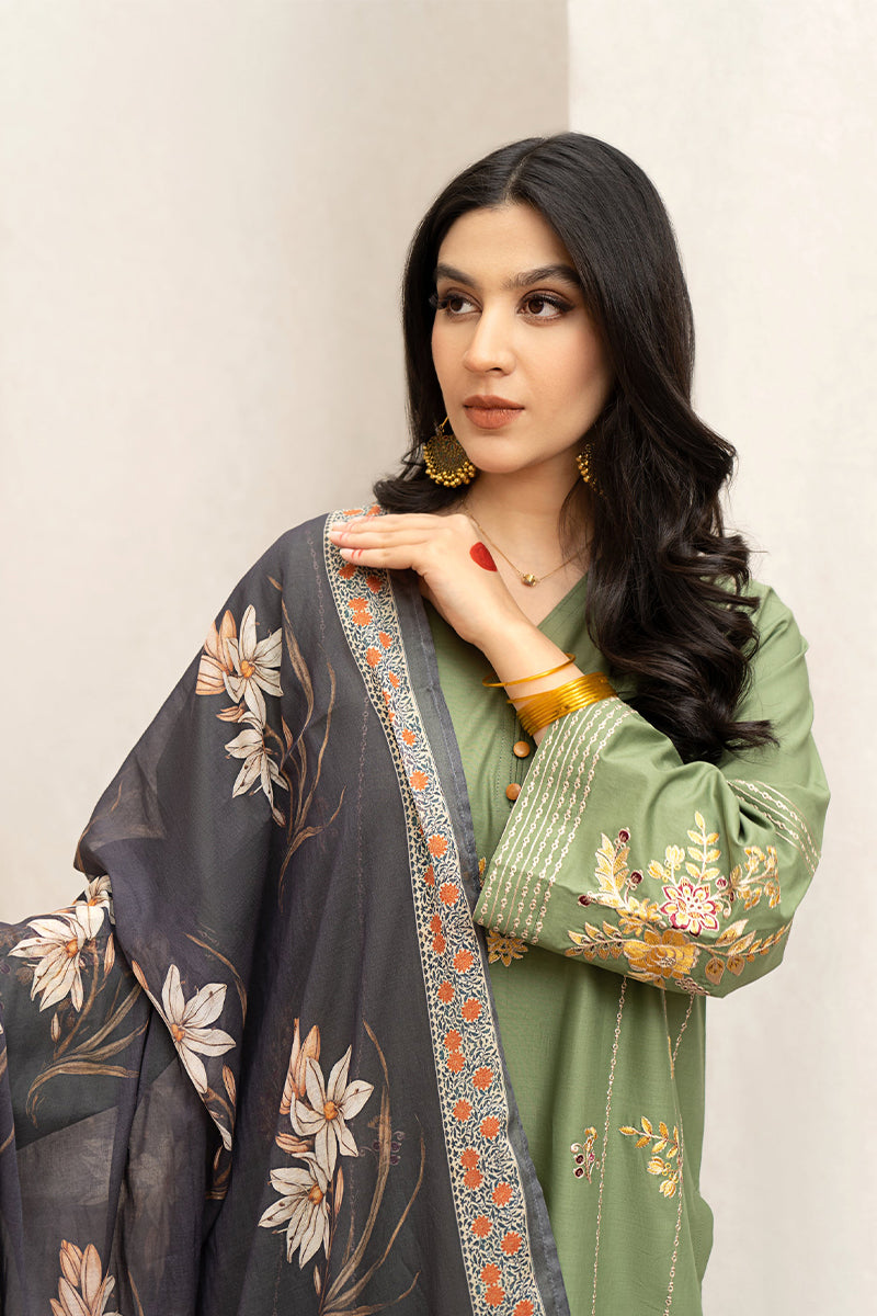 URGE - 3PC DHANAK EMBROIDERED FL-W114