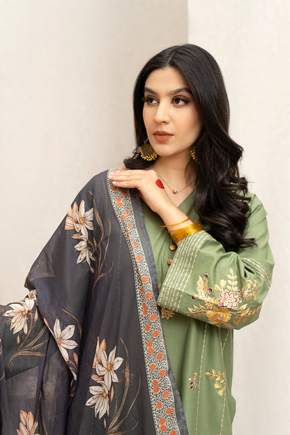 URGE - 3PC DHANAK EMBROIDERED FL-W114