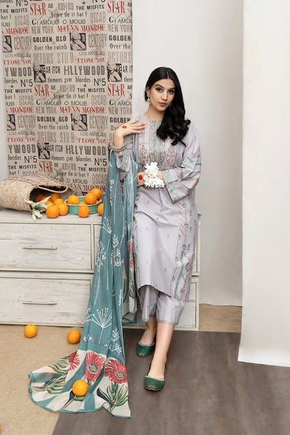 URGE - 3PC LAWN EMBROIDERED FL-S108