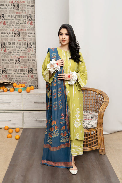 URGE - 3PC DHANAK EMBROIDERED FL-W110