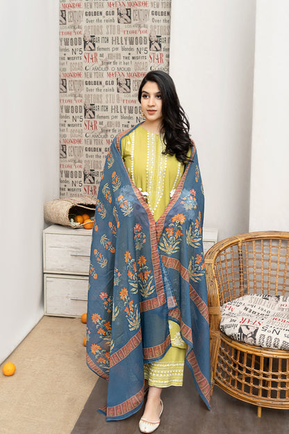 URGE - 3PC DHANAK EMBROIDERED FL-W110