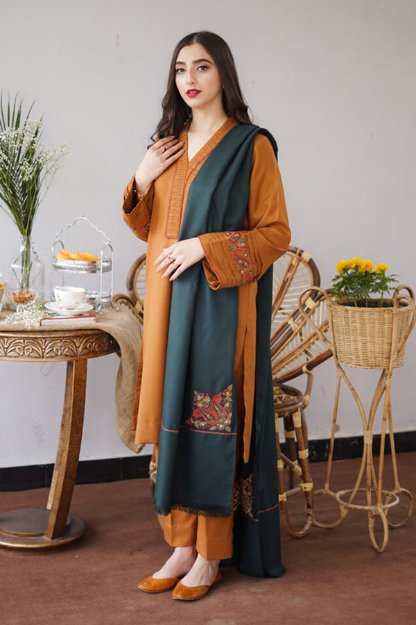 AISLING - 3PC DHANAK EMBROIDERED FL-09