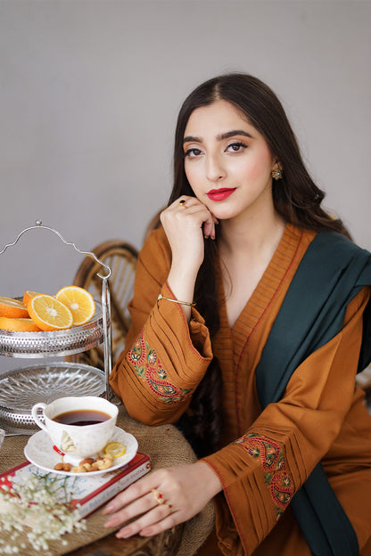 AISLING - 3PC DHANAK EMBROIDERED FL-W09