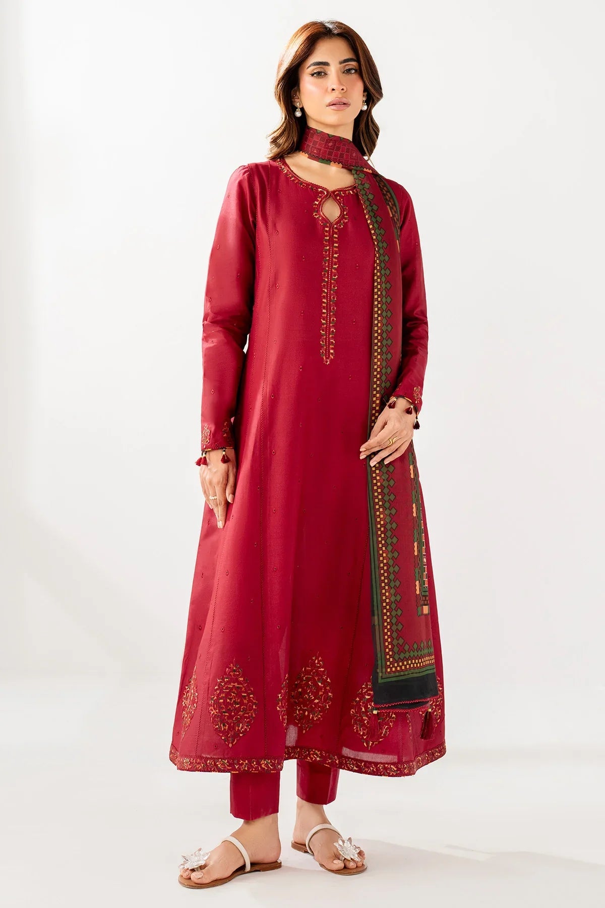 JAZMIN - 3PC LAWN EMBROIDERED FL-238