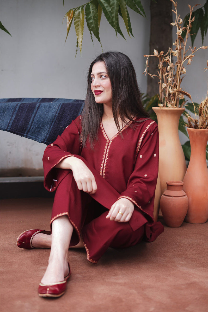 AISLING - 3PC DHANAK EMBROIDERED FL-W69
