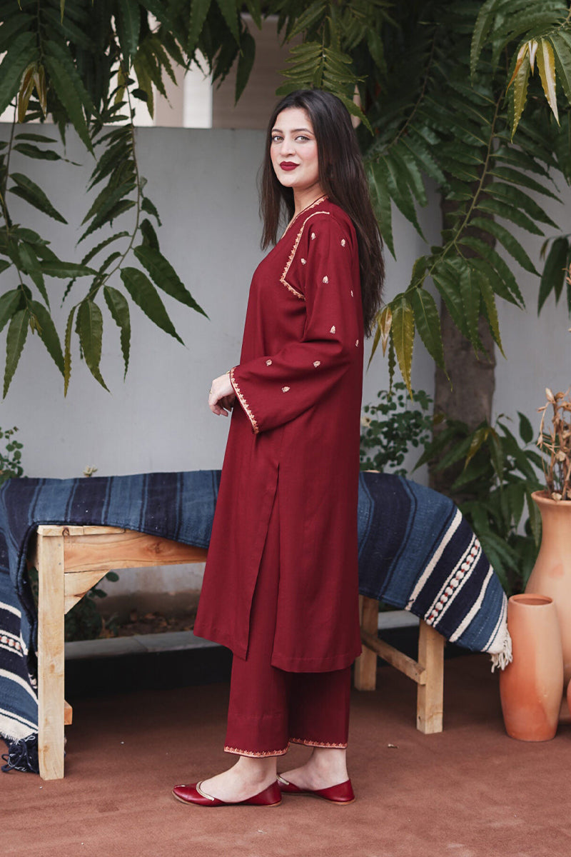 AISLING - 3PC DHANAK EMBROIDERED FL-W69