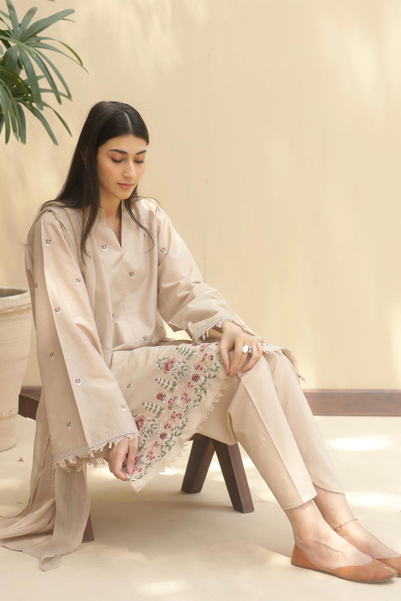 DYOT- 3PC LAWN EMBROIDERED FL-S102