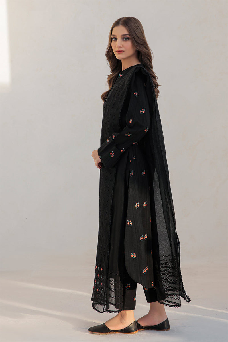 JAZMIN - 3PC DHANAK EMBROIDERED FL-W40