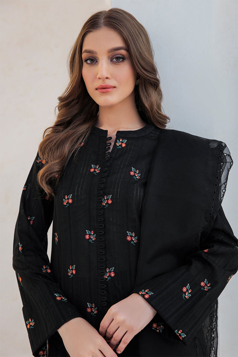 JAZMIN - 3PC DHANAK EMBROIDERED FL-W40
