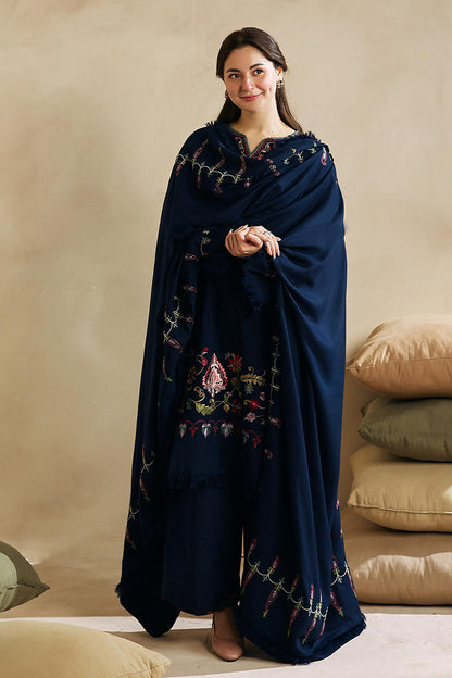 ZARA SHAHJAHAN - 3PC DHANAK EMBROIDERED FL-W79