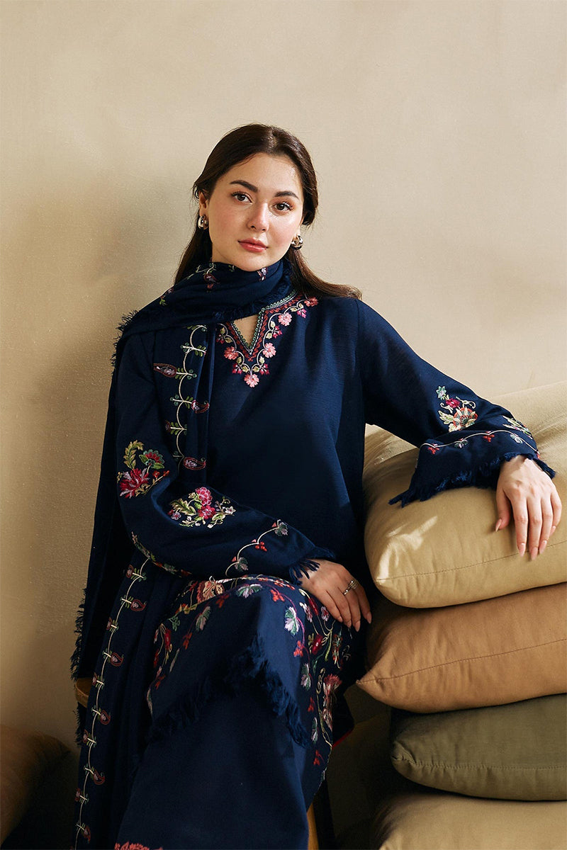 ZARA SHAHJAHAN - 3PC DHANAK EMBROIDERED FL-W79