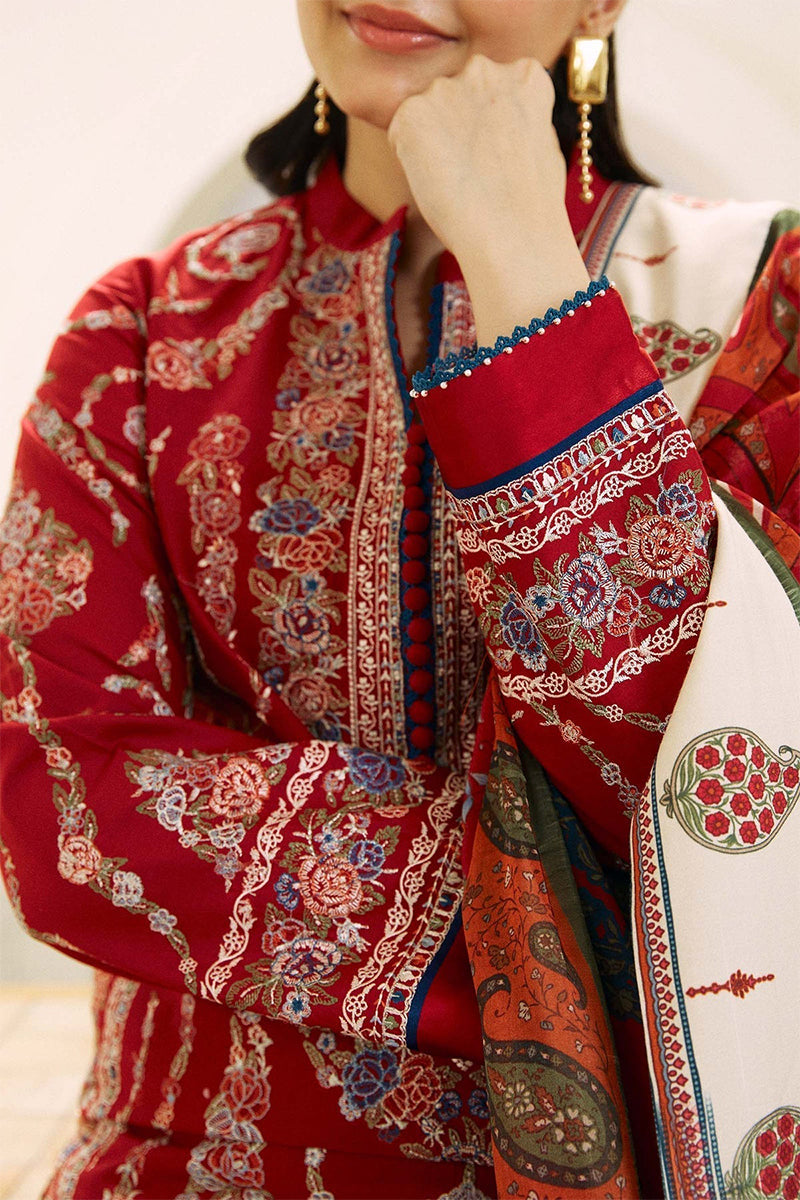 ZARA SHAH JAHAN - 3PC DHANAK EMBROIDERED FL-W130
