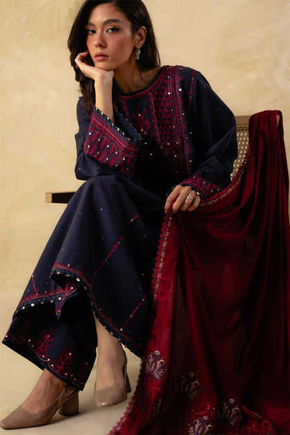ZARA SHAH JAHAN - 3PC DHANAK EMBROIDERED FL-W80B