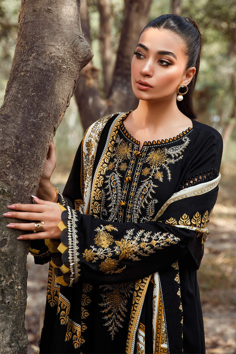 MARIA B - 3PC DHANAK EMBROIDERED FL-W174B