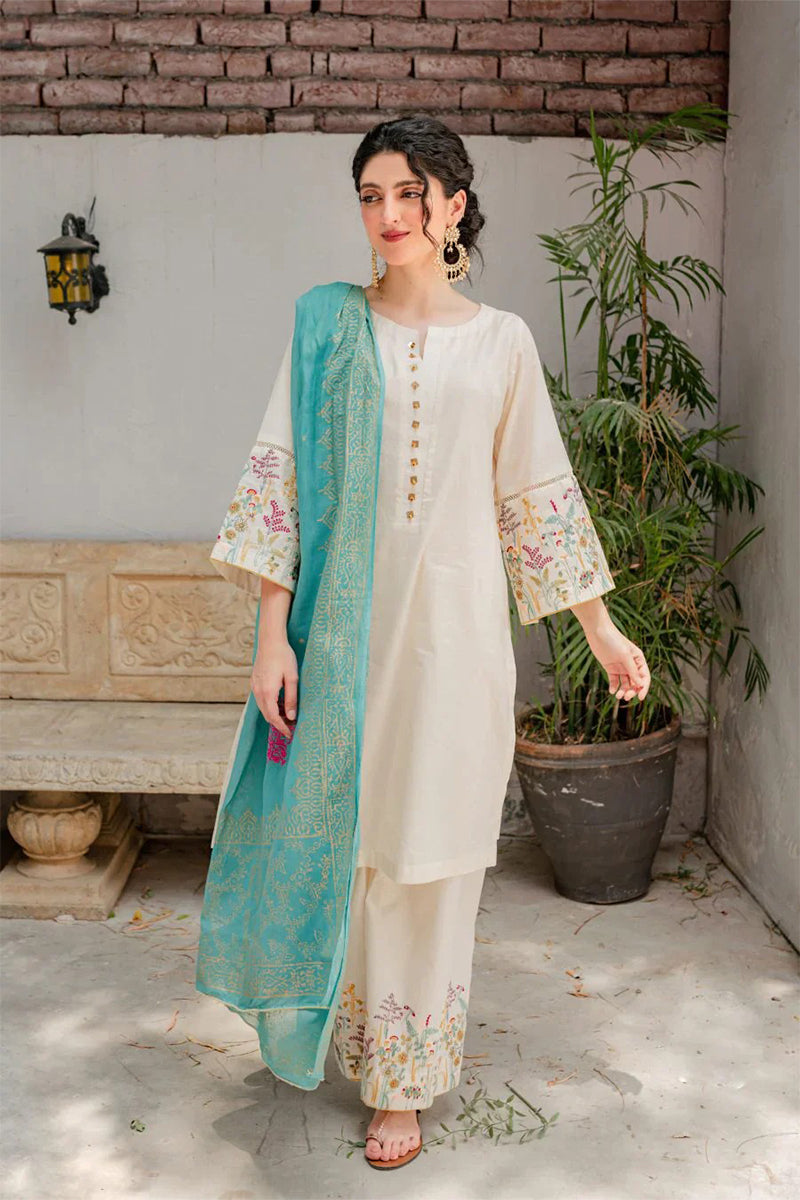 KASTOOR - 3PC DHANAK EMBROIDERED FL-W92
