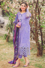 MUSHQ - 3PC DHANAK EMBROIDERED FL-W94