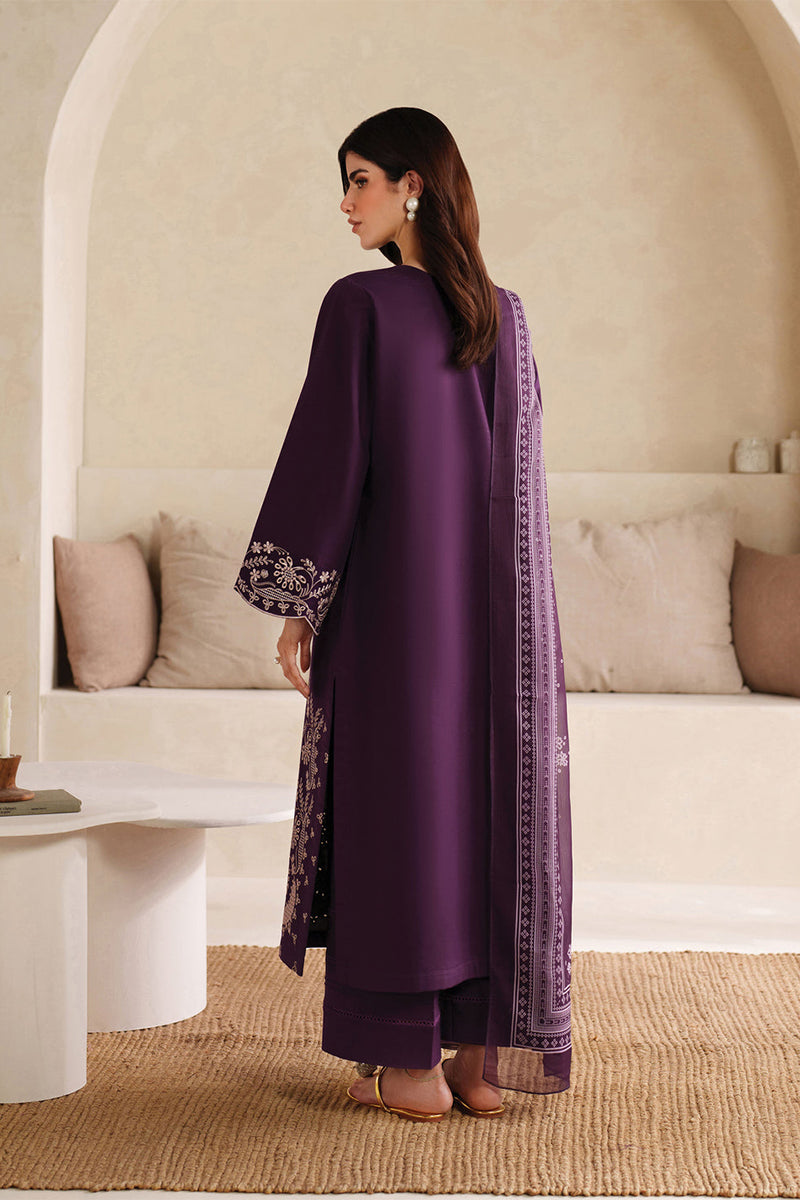 GARNET - 3PC DHANAK EMBROIDERED FL-W204