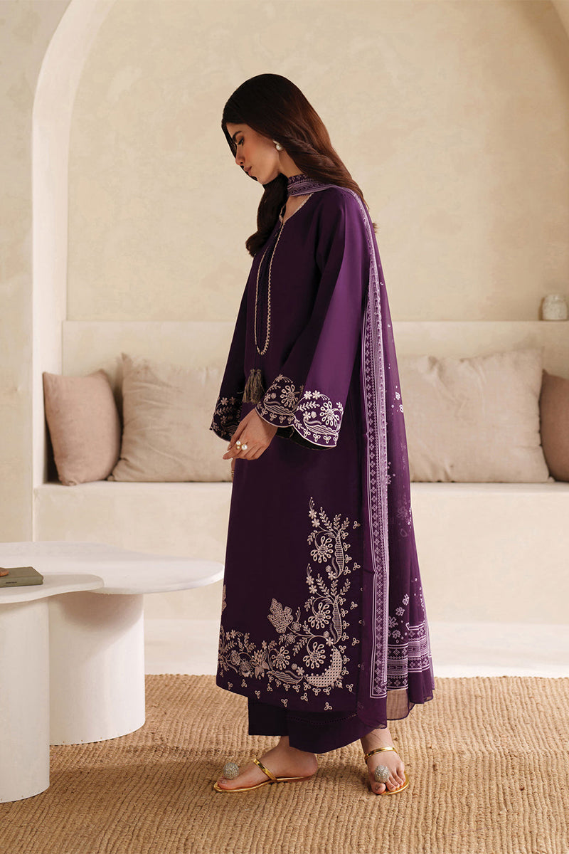 GARNET - 3PC DHANAK EMBROIDERED FL-W204
