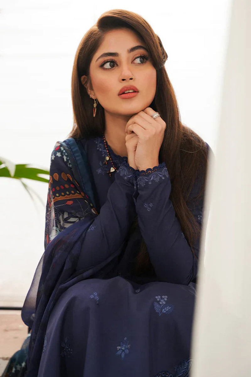 SERAN - 3PC DHANAK EMBROIDERED FL-W139