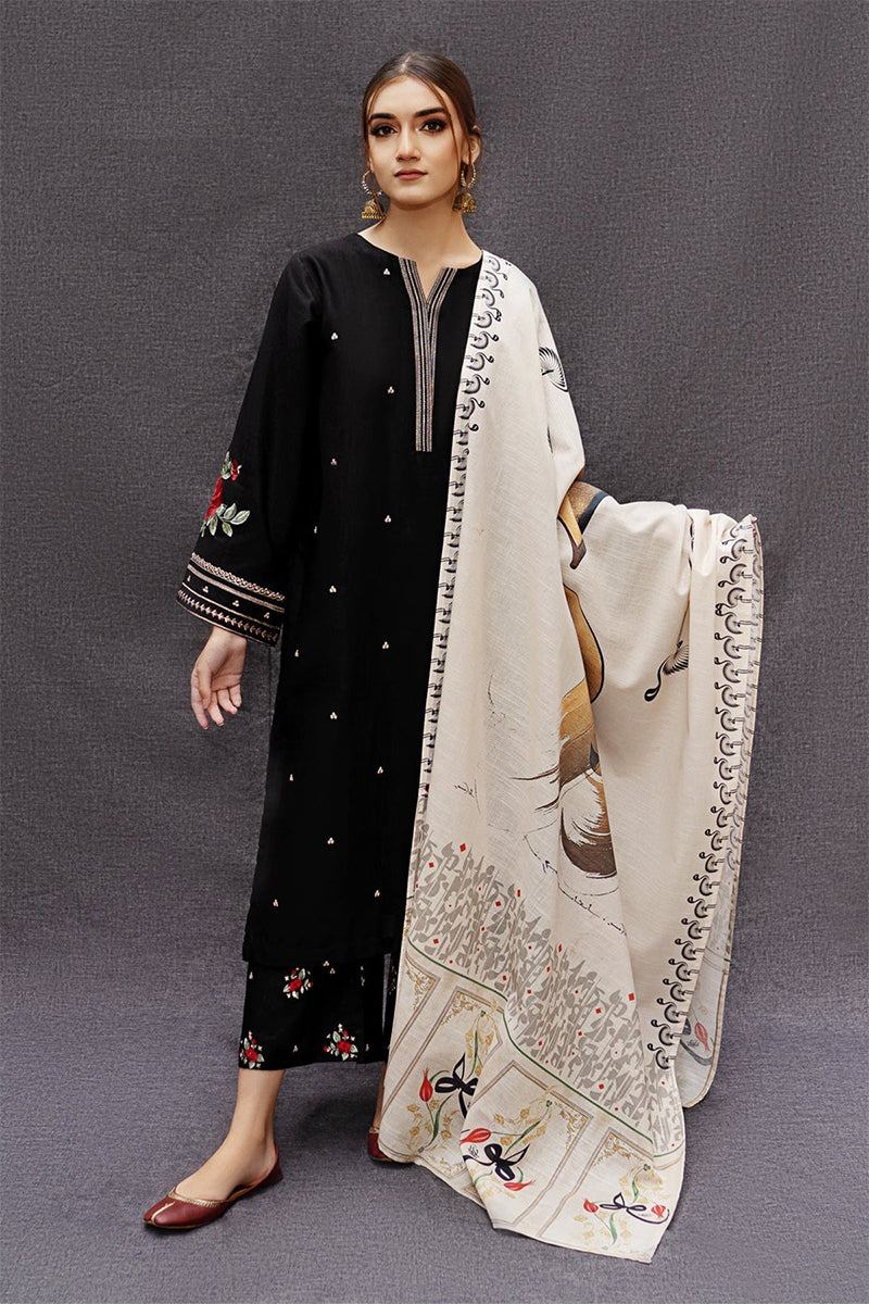 URGE - 3PC DHANAK EMBROIDERED FL-W141