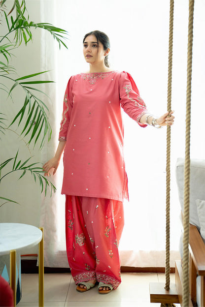URGE - 2PC DHANAK EMBROIDERED FL-W207