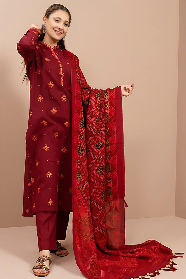 KAYSERIA - 3PC DHANAK EMBROIDERED FL-68