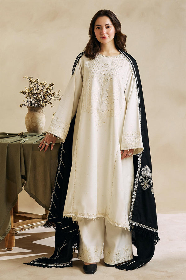 ZARA SHAH JAHAN - 3PC DHANAK EMBROIDERED FL-80W