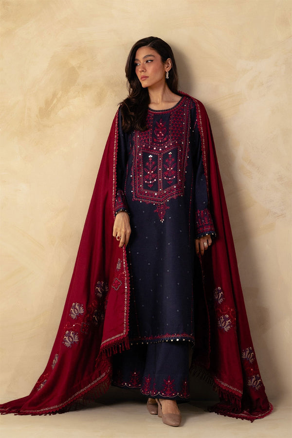 ZARA SHAH JAHAN - 3PC DHANAK EMBROIDERED FL-80B