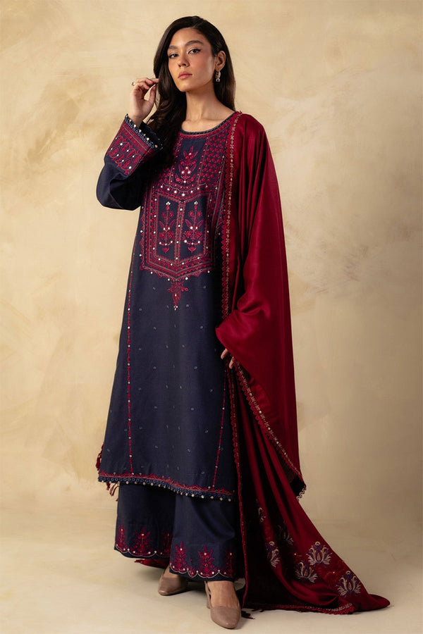 ZARA SHAH JAHAN - 3PC DHANAK EMBROIDERED FL-80B