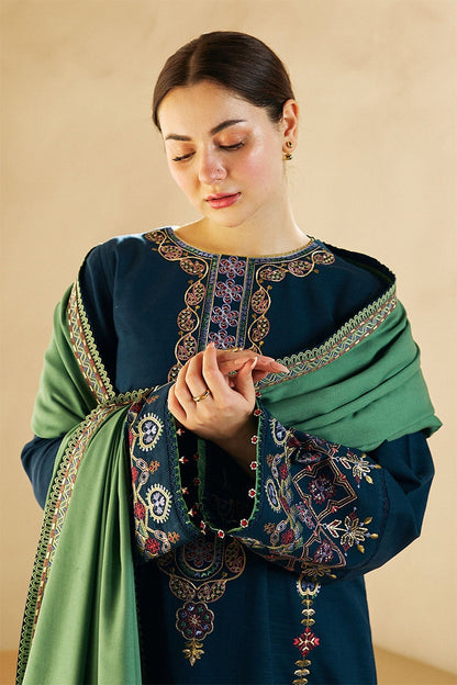 ZARA SHAHJAHAN - 3PC DHANAK EMBROIDERED FL-W77