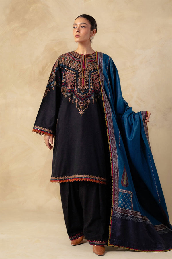 ZARA SHAH JAHAN - 3PC DHANAK EMBROIDERED FL-143