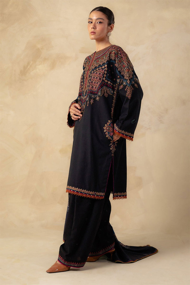 ZARA SHAH JAHAN - 3PC DHANAK EMBROIDERED FL-W143