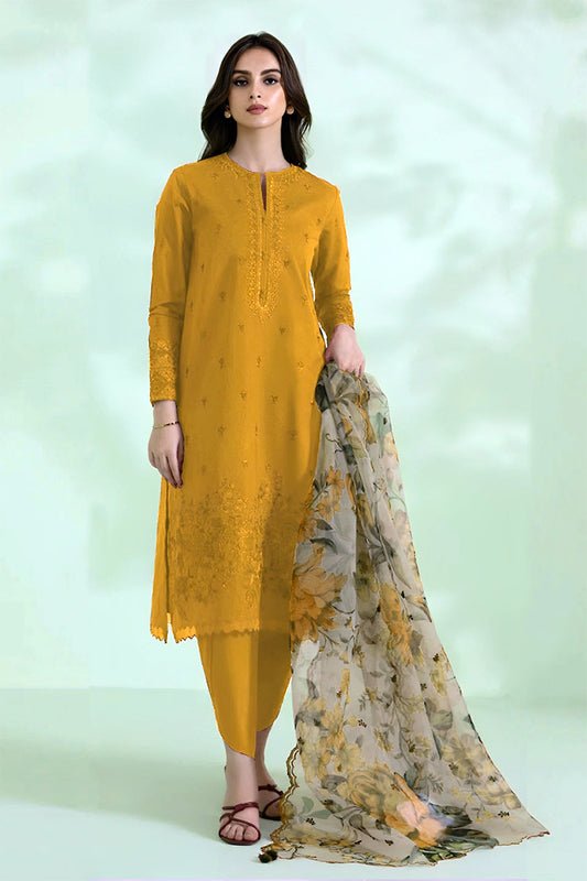 SAPPHIRE - 3PC DHANAK EMBROIDERED FL-W50B