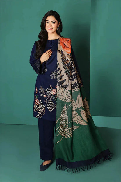NISHAT -3PC DHANAK EMBRIODERED FL-W67