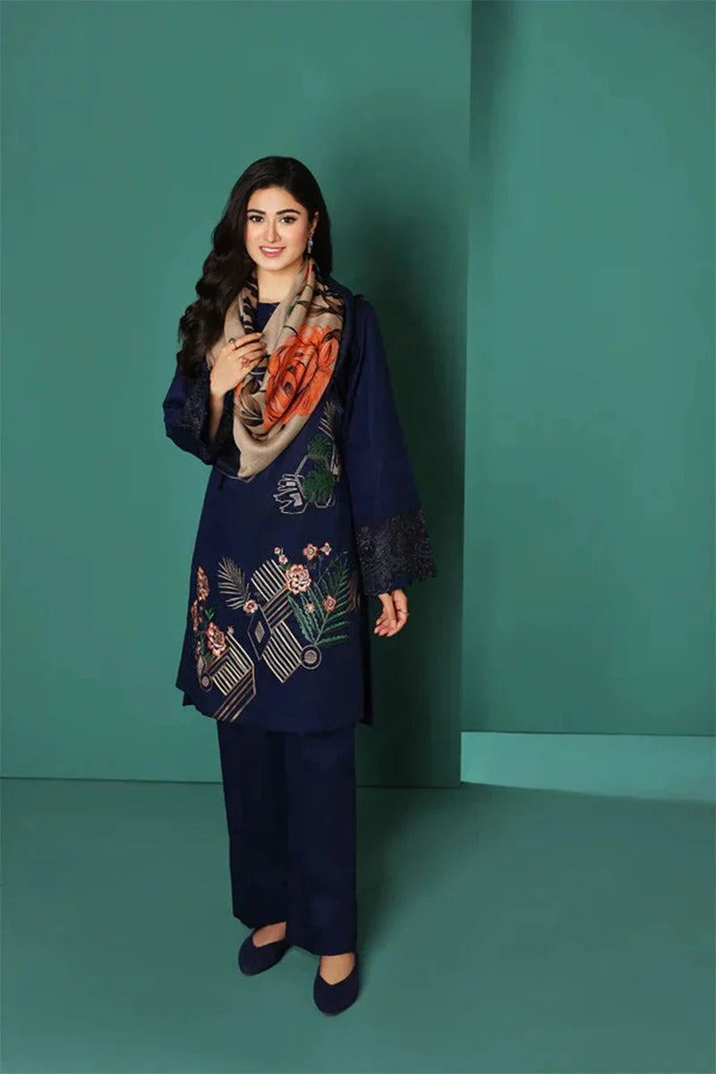 NISHAT -3PC DHANAK EMBRIODERED FL-W67