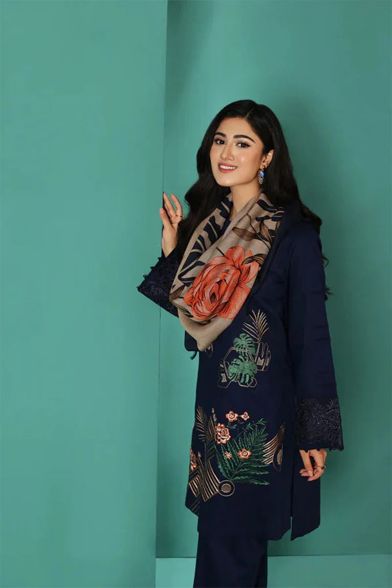 NISHAT -3PC DHANAK EMBRIODERED FL-W67